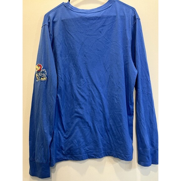 Vintage Kansas Jayhawks KU Long Sleeve Shirt Coliseum Athletics Size L 80s Patch - Picture 4 of 6